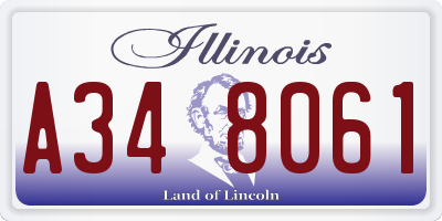 IL license plate A348061