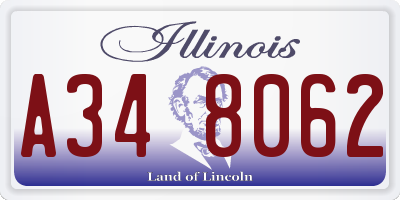 IL license plate A348062