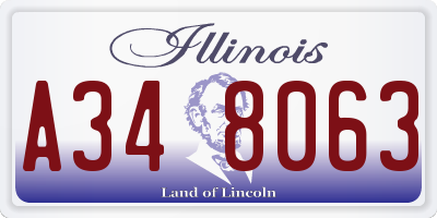 IL license plate A348063