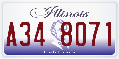 IL license plate A348071