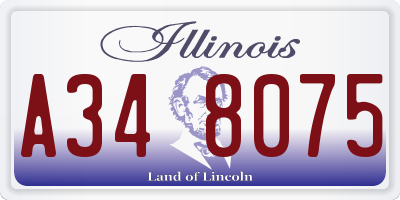 IL license plate A348075