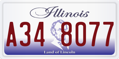 IL license plate A348077