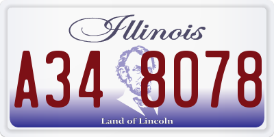 IL license plate A348078