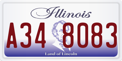 IL license plate A348083