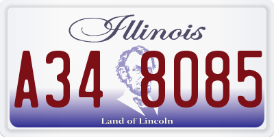 IL license plate A348085