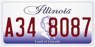 IL license plate A348087