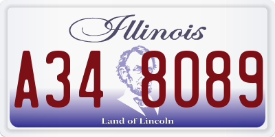IL license plate A348089