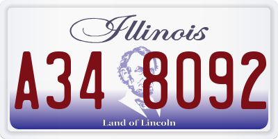 IL license plate A348092
