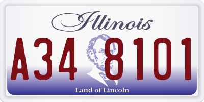 IL license plate A348101