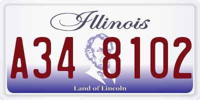 IL license plate A348102