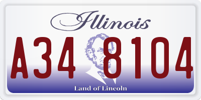 IL license plate A348104