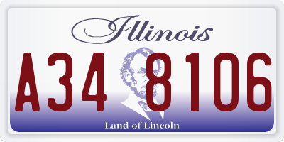 IL license plate A348106
