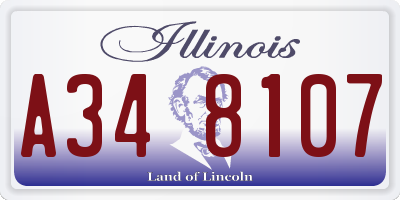 IL license plate A348107