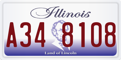 IL license plate A348108