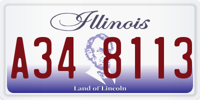 IL license plate A348113