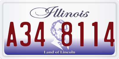 IL license plate A348114