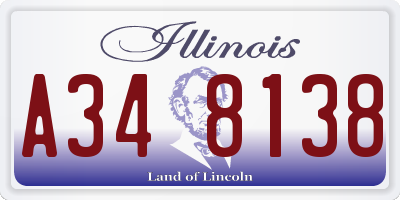 IL license plate A348138