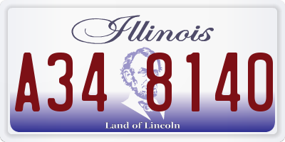 IL license plate A348140