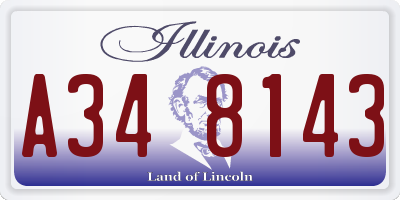 IL license plate A348143