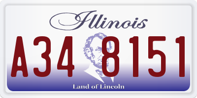 IL license plate A348151