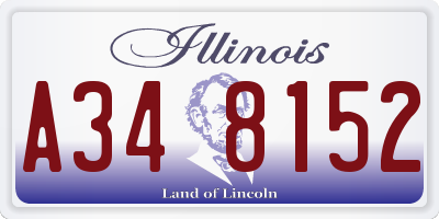 IL license plate A348152