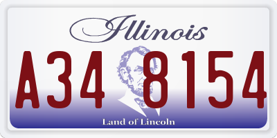 IL license plate A348154
