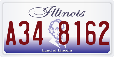 IL license plate A348162