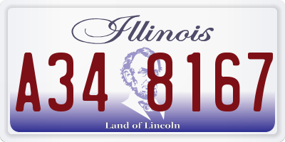 IL license plate A348167