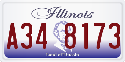 IL license plate A348173