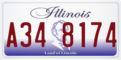 IL license plate A348174