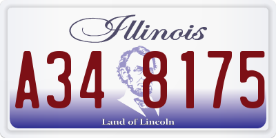 IL license plate A348175