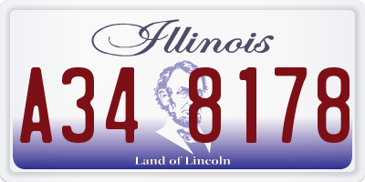 IL license plate A348178