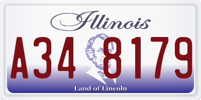 IL license plate A348179