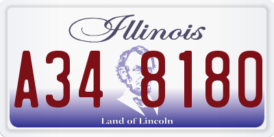 IL license plate A348180