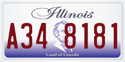 IL license plate A348181