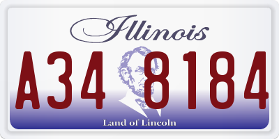 IL license plate A348184