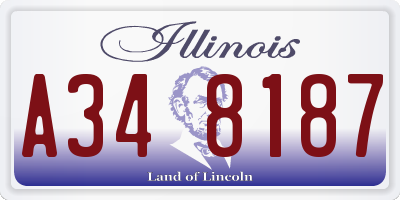 IL license plate A348187