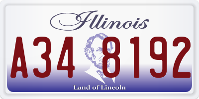 IL license plate A348192