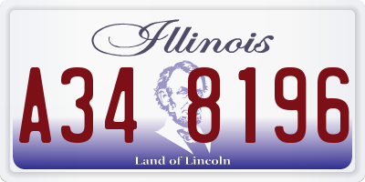 IL license plate A348196
