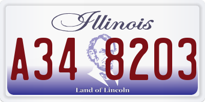 IL license plate A348203