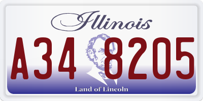 IL license plate A348205
