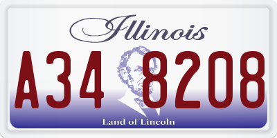 IL license plate A348208