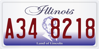 IL license plate A348218