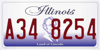 IL license plate A348254