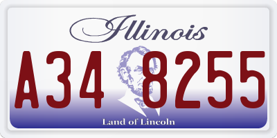 IL license plate A348255