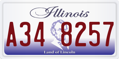 IL license plate A348257