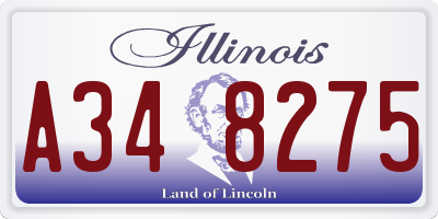 IL license plate A348275
