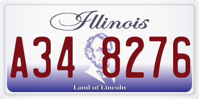 IL license plate A348276