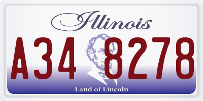 IL license plate A348278