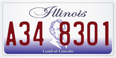 IL license plate A348301